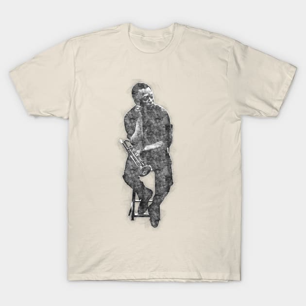 Miles Davis Pencil Art T-Shirt by Premium Nation